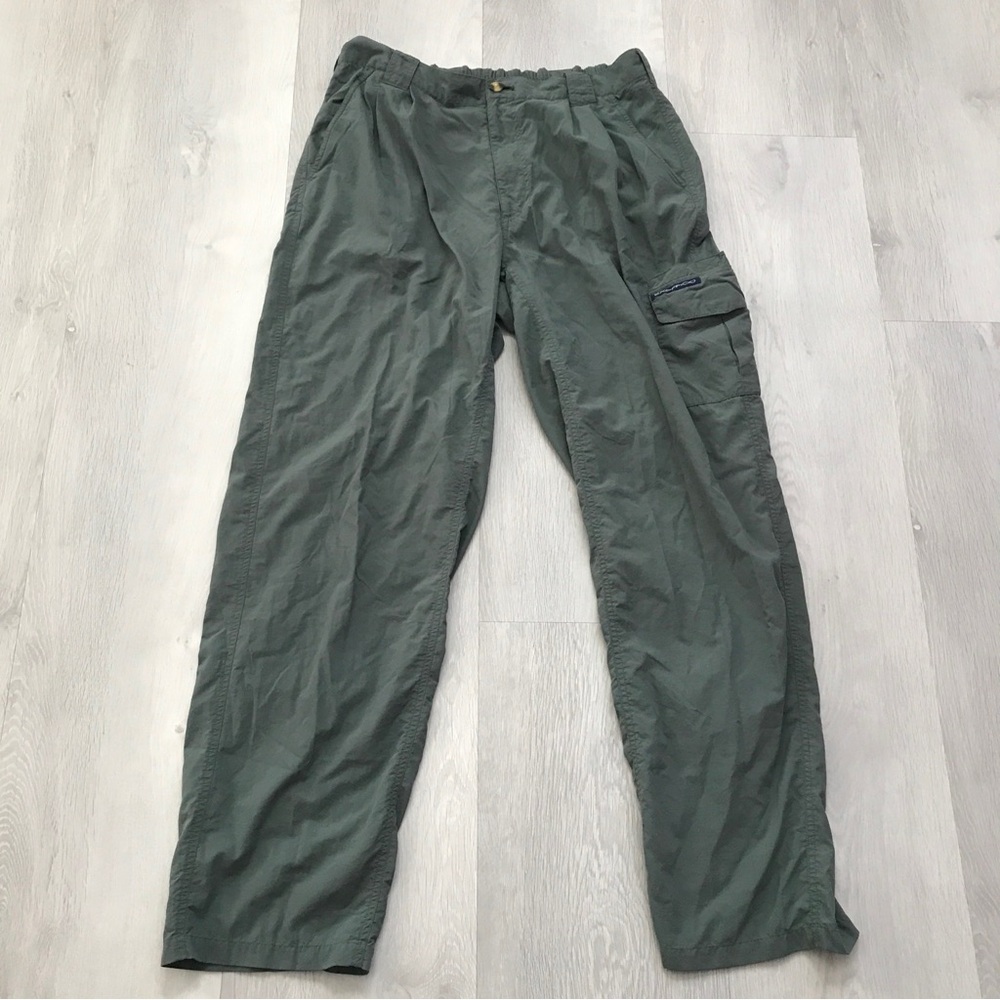 EXOFFICIO MENS GREEN CARGO PANTS NYLON OUTDOOR HIKING MEDIUM